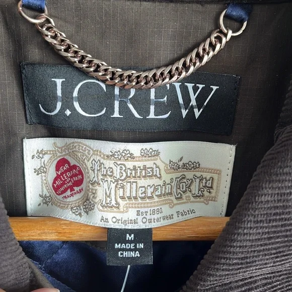 J. Crew Short Barn Jacket in English ripstop cotton Womens Medium Moss Brown - Picture 3 of 10